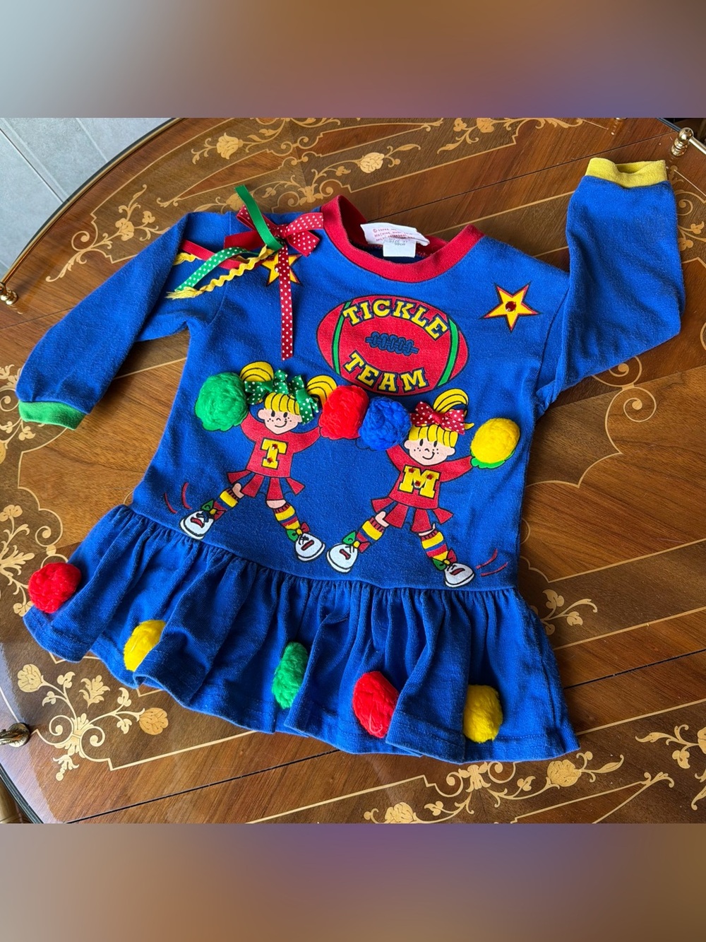 Vintage Tickle Me! New York Kids Cheer Football Themed Shirt Unique Vintage 90s